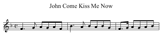 John Come Kiss Me Now - staff notation