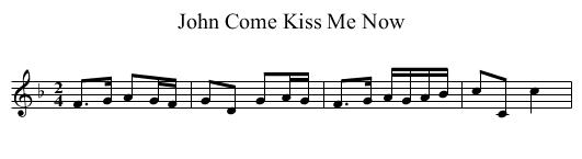 John Come Kiss Me Now - staff notation