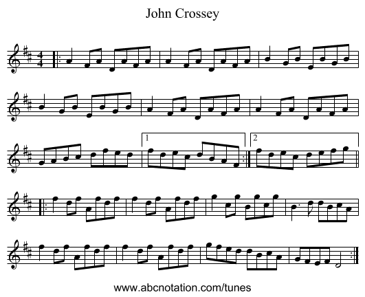 John Crossey - staff notation