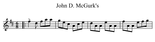 John D. McGurk's - staff notation