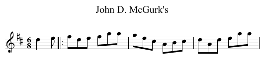 John D. McGurk's - staff notation