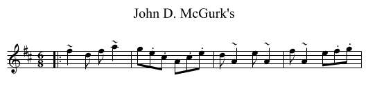 John D. McGurk's - staff notation