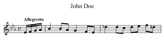 John Doe - staff notation
