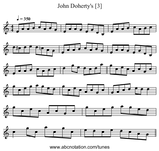 John Doherty's [3] - staff notation