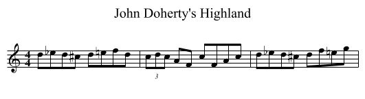 John Doherty's Highland - staff notation