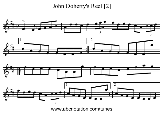John Doherty's Reel [2] - staff notation