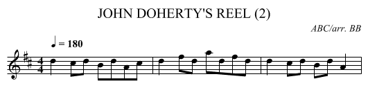 JOHN DOHERTY'S REEL (2) - staff notation