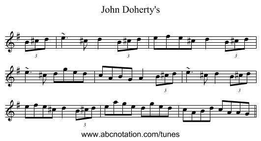 John Doherty's - staff notation