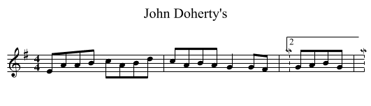 John Doherty's - staff notation