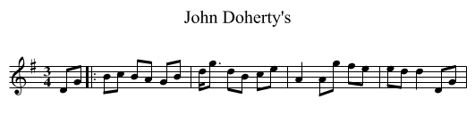 John Doherty's - staff notation