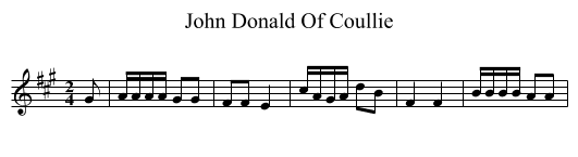 John Donald Of Coullie - staff notation
