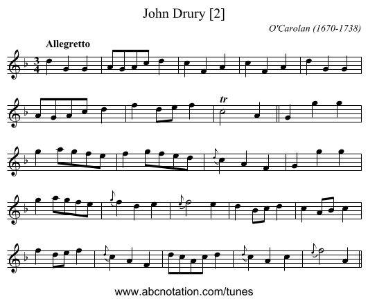 John Drury [2] - staff notation