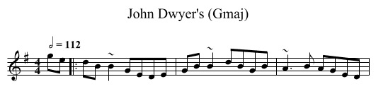 John Dwyer's (Gmaj) - staff notation