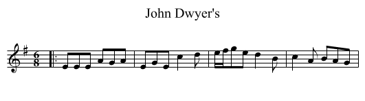 John Dwyer's - staff notation