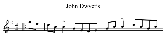 John Dwyer's - staff notation