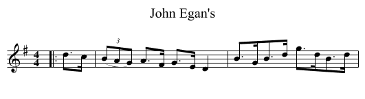 John Egan's - staff notation