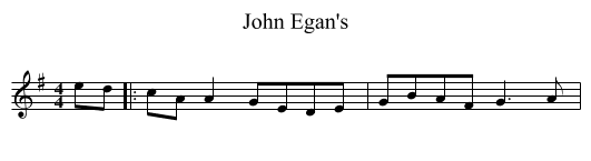 John Egan's - staff notation