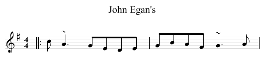 John Egan's - staff notation
