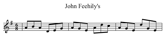 John Feehily's - staff notation