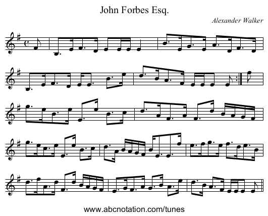 John Forbes Esq. - staff notation