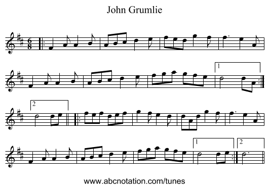 John Grumlie - staff notation