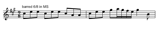 John Handcock of Padgin. JJo2.087 - staff notation