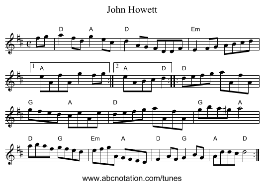 John Howett - staff notation