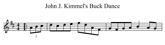 John J. Kimmel's Buck Dance - staff notation