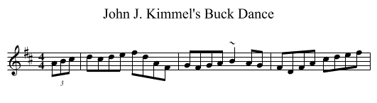 John J. Kimmel's Buck Dance - staff notation