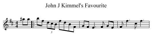 John J Kimmel's Favourite - staff notation