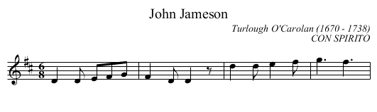 John Jameson - staff notation