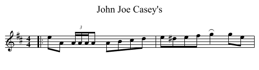 John Joe Casey's - staff notation
