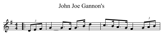 John Joe Gannon's - staff notation