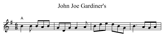 John Joe Gardiner's - staff notation