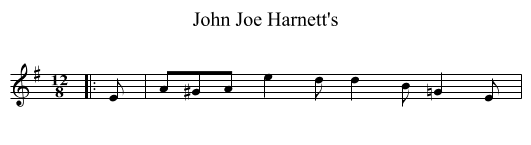 John Joe Harnett's - staff notation