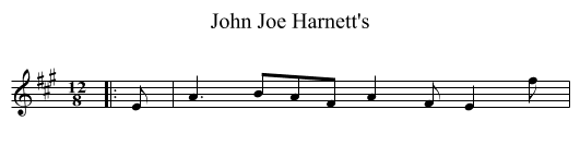 John Joe Harnett's - staff notation