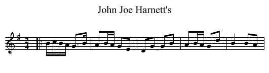 John Joe Harnett's - staff notation