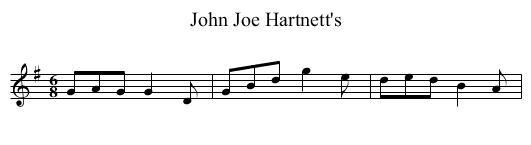 John Joe Hartnett's - staff notation
