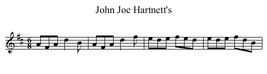 John Joe Hartnett's - staff notation