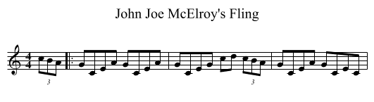 John Joe McElroy's Fling - staff notation