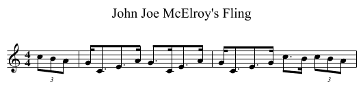 John Joe McElroy's Fling - staff notation