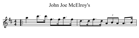 John Joe McElroy's - staff notation