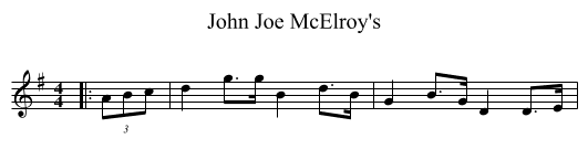 John Joe McElroy's - staff notation