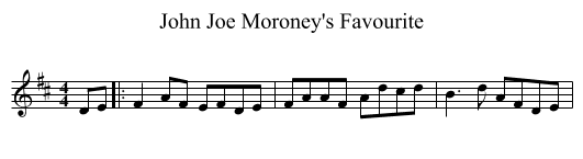 John Joe Moroney's Favourite - staff notation