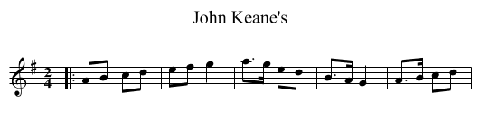 John Keane's - staff notation