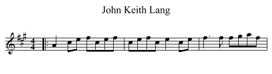 John Keith Lang - staff notation