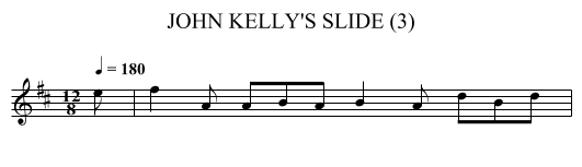 JOHN KELLY'S SLIDE (3) - staff notation
