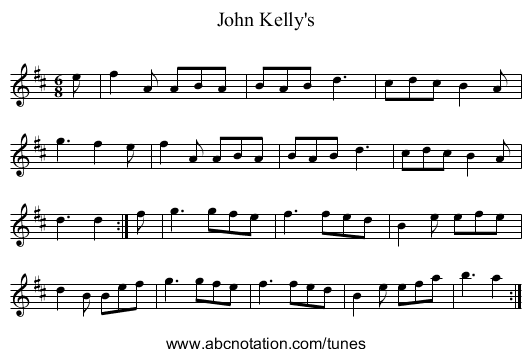 John Kelly's - staff notation