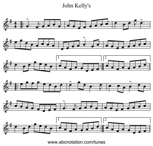 John Kelly's - staff notation