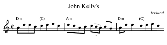 John Kelly's - staff notation